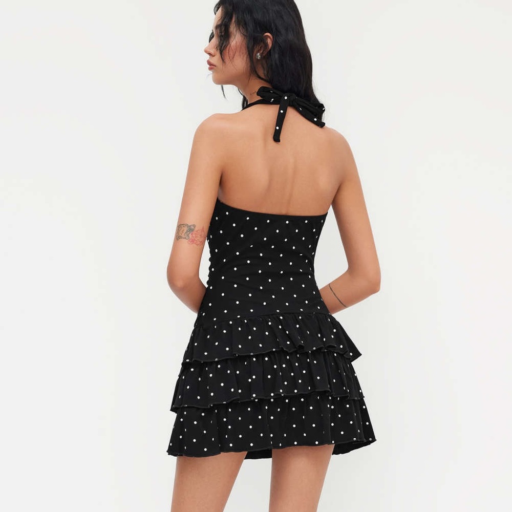 Black Polka Dot Halter Dress - Picture 8 of 8
